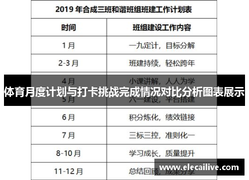 体育月度计划与打卡挑战完成情况对比分析图表展示